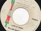 William Shakespeare (Gregory Issacs) - Late At Night - Original Press 7 Inch