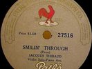PATHE 78- VIOLIN:JACQUES THIBAUD in Salon Music  EARLY Thibaud NOT COMMON  78