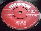 THE BEATLES Love Me Do ORIG UK Red Parlophone 45 PT Tax Code 1962