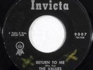 THE VALUES mod popcorn northern soul doo wop 45 * HEAR * INVICTA Return To Me