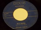 RARE TEEN OLDIES ORVILLE COUCH on DIXIE 45 RECORD VINTAGE