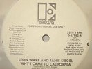LEON WARE & JANIS SEIGEL-WHY I CAME TO CALIFORNIA **ORIGINAL ELEKTRA PROMO 12