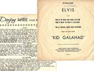 ELVIS PRESLEY 45 PICTURE SLEEVE w/INSERT Kid Galahad DJ PREVIEW  SP 45-118 EX/EX