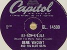 GENE VINCENT   BE-BOP-A-LULA   RARE UK 78 RPM RECORD   ROCK 'N' ROLL ROCKABILLY