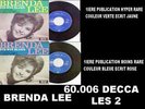 2 RARE EP 1IERE PUBLICATION BRENDA LEE bye bye blues ex etat