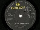THE BEATLES Hard Day's Night Rare Israel Israeli Press 7