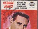 SIGNED Orig GEORGE JONES Wearing My Heart Away/Gone To Pieces w/ picture sleeve