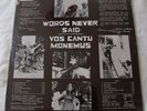  - VOS Cantu Monemus LP - Words Never Said - SEALED SEALED L K