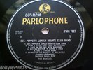 BEATLES UK – ‘Sgt Pepper’ Mono mispress label .