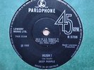 DEEP PURPLE. HUSH. ORIG UK 1st 45. PARLOPHONE. 1968. EX.