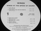 BEATLES PAUL McCARTNEY WLP PROMO LP DJ COPY Lp WINGS AT THE SPEED OF SOUND EX