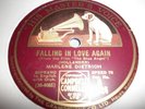 MARLENE DIETRICH Soprano Falling in love again 78 HMV B3524