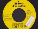 WILLIE & ANTHONY sugar sugar sugar/it's never too late SOUL 45 on BLUE CANDLE