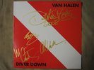 Van Halen Diver Down Vintage record album Signed by all band members & 1981 VIP