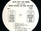 ROGER NICHOLS / PAUL WILLIAMS We've Only Just Begun Songs PROMO LP NO COVER