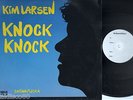 KIM LARSEN knock knock RARE FRENCH TEST SAMPLER WHITE LABEL + PROMO SHEET 12