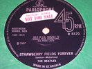 THE BEATLES Strawberry Fields Forever ORIGINAL UK Solid Centre -1-2 not for sale