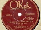 Okeh 8396  LOUIS ARMSTRONG HOT FIVE King Of The Zulus 1st PRESSING rare