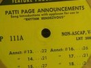 Patti page announcements record on Lang Worth rhythm rendezvous promo 10