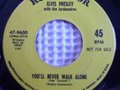 ELVIS PRESLEY w/ THE JORDANAIRES Yellow Label Promo 45 You'll Never Walk Alone