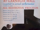 Sviatoslav Richter at Carnegie Hall Beethoven Sonatas 3,9,22,12,23 for Piano LP