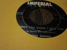 3A VG- RARE red wax Imperial Fats Domino 5492 45 rpm don't you know I love