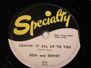 DON and DEWEY / LEAVIN IT ALL UP TO YOU / DOO-WOP --78rpm