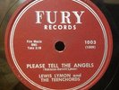78rpm FURY RECORDS 1003 doo-wop Lewis Lymon & Teenchords, HONEY HONEY /  ANGELS
