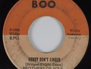 Northern Soul 45 BROTHERS OF SOUL Hurry Don't Linger BOO HEAR Orange/Tan Label