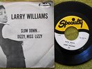 LARRY WILLIAMS - Slow Down & Dizzy Miss Lizzy, Original 1958 45 & Picture Sleeve