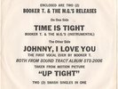 BOOKER T. & M.G.'S--PROMO ONLY TITLE SLEEVE + 45 on STAX--(TIME IS TIGHT)-PS-PIC