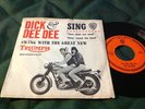 DICK & DEE DEE Rare Triumph Motorcycle Ad Picture Sleeve & 45  Thou Shalt Steal