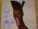 GRACE JONES   SLAVE TO RHYTHM  VERY RARE SIGNED VINLY LP SLEEVE   DISCO FUNK POP