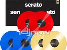 Serato Scratch Live Blue Red Yellow 12-inch DJ Turntable Control Vinyl Package