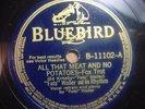 Fats Waller ALL THAT MEAT & NO POTATOES- BUCKIN' THE DICE Bluebird 78 VG++ / EX