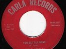 THE GAMBRELLS 45 You Better Move CARLA 2527 RARE NORTHERN SOUL VG