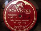 78rpm RCA Victor Enrico Caruso THE COAT SONG, signed by Wally Butterworth E+
