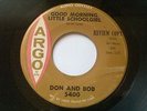 45 rpm Record Good Morning Little Schoolgirl Argo 5400 Don & Bob Review Copy