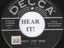 ROCKABILLY 45 Roy Hall (Decca 29786) Don't Stop Now/See You Later, Alligator