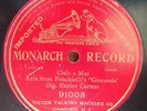 78rpm IMPORTED MONARCH Victor 91008 Cielo e Mar, Enrico Caruso, G&T matrix 2874