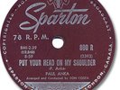 Very rare 1959 PAUL ANKA Rock'n Roll 78 RPM Record. Put Your Head on my Shoulder