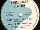 JO ANN HENDERSON: Baby Please Don't Go (US Phonograph 10