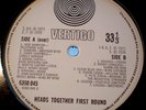 VERTIGO:HEADS TOGETHER FIRST ROUND-SWIRL VERTIGO LP-FIRST PRESS-EX+ VINYL-GATEFO
