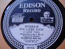 1929 ELECTRIC DIAMOND DISC Elisabeth Nolte Sings Brahms/ Grieg ICH LIEBE DICH 78