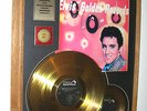 Elvis Presley - Golden Records/Hound Dog - 24 Karat Gold LP/Single im Holzrahmen