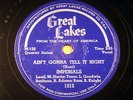 IMPERIALS   You'll Never Walk Alone. E+ 50s doo wop 78 on GREAT LAKES. EX