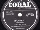 MEGA-RARE BUDDY HOLLY & THE CRICKETS 78 IT'S SO EASY / LONESOME TEARS Q.72343 EX