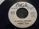 Tommy Tate A Lover's Reward promo soul 45 on Okeh