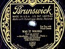 ISHAM JONES' Orchestra on EXCELLENT E / E- 1931 Brunswick 6202 - Was It Wrong?