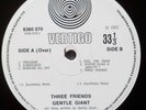 GENTLE GIANT Three Friends orig 1972 UK spiral Vertigo 6360 070 NO COVER